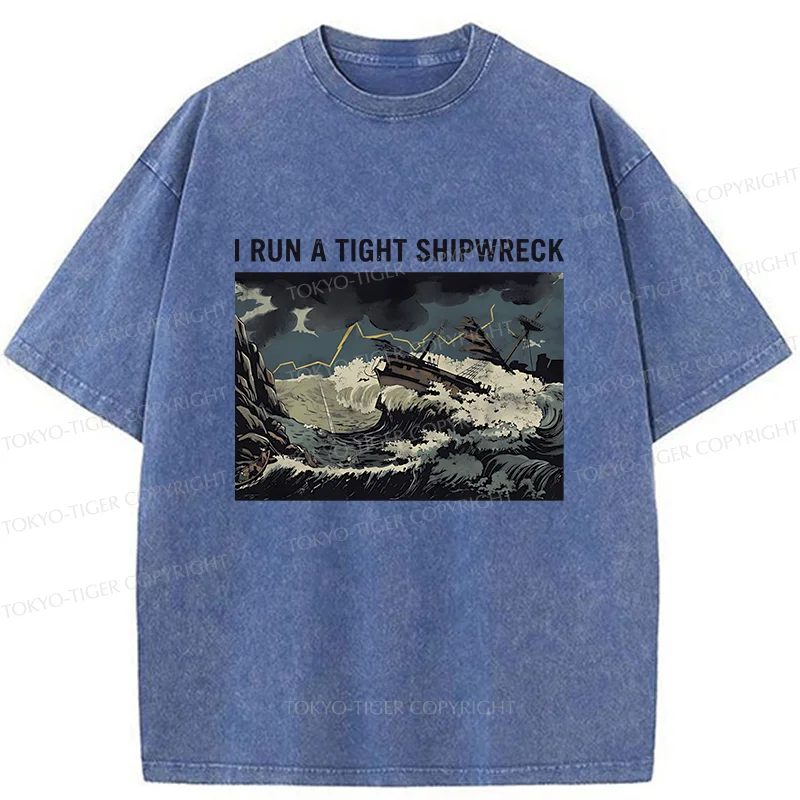 Tokyo-Tiger Shipwreck Meme Washed T-Shirt