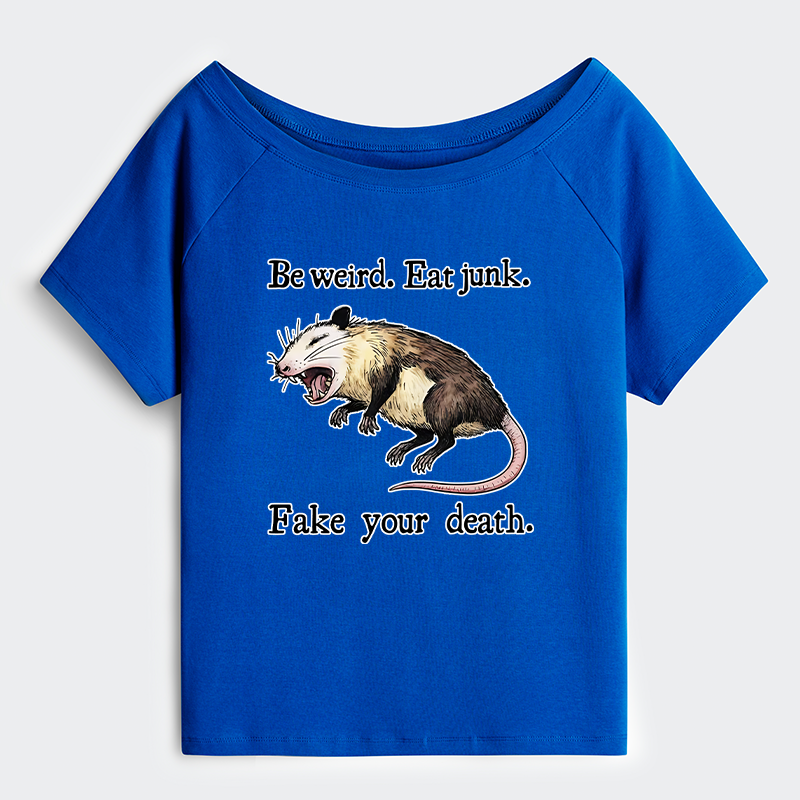Tokyo-Tiger Possum Playing Dead Off Shoulder T-Shirt