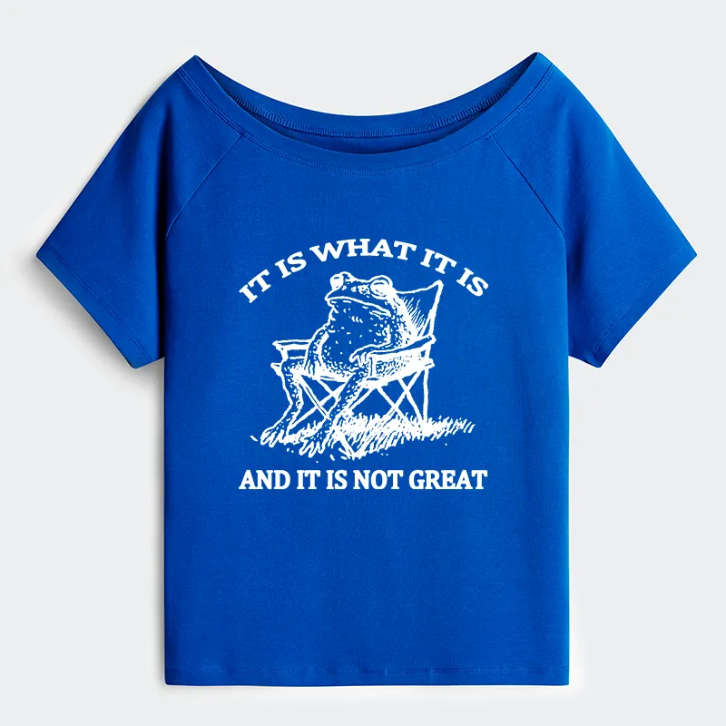 Tokyo-Tiger Resting Frog Funny Off Shoulder T-Shirt