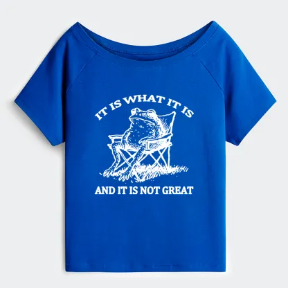 Tokyo-Tiger Resting Frog Funny Off Shoulder T-Shirt