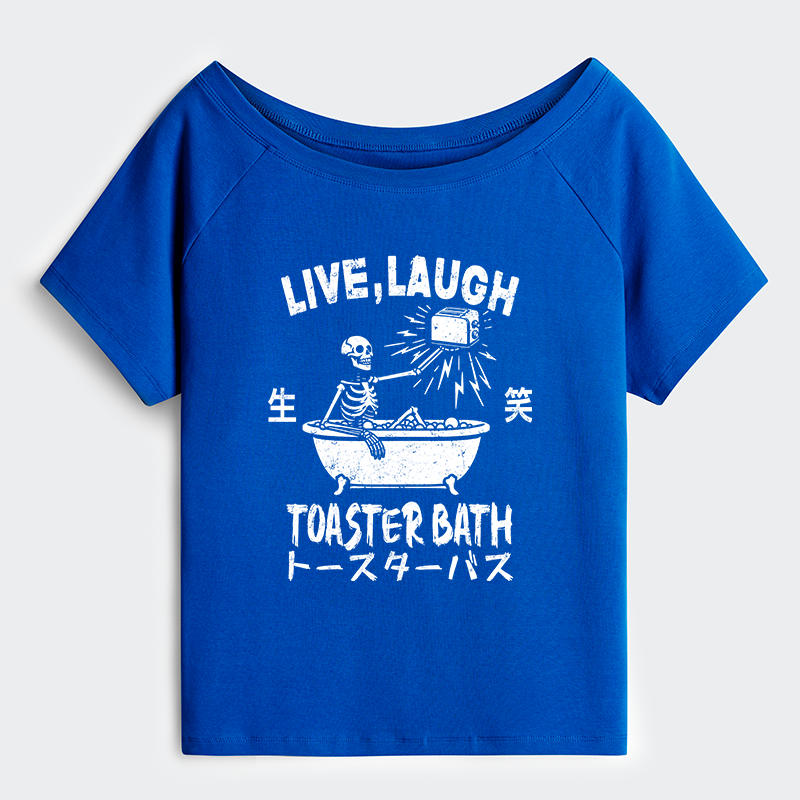 Tokyo-Tiger Funny Electric Shock Skeleton Off Shoulder T-Shirt