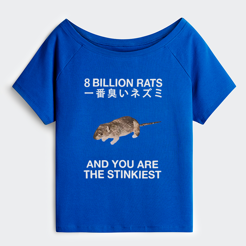 Tokyo-Tiger World's Stinkiest Rat Off Shoulder T-Shirt