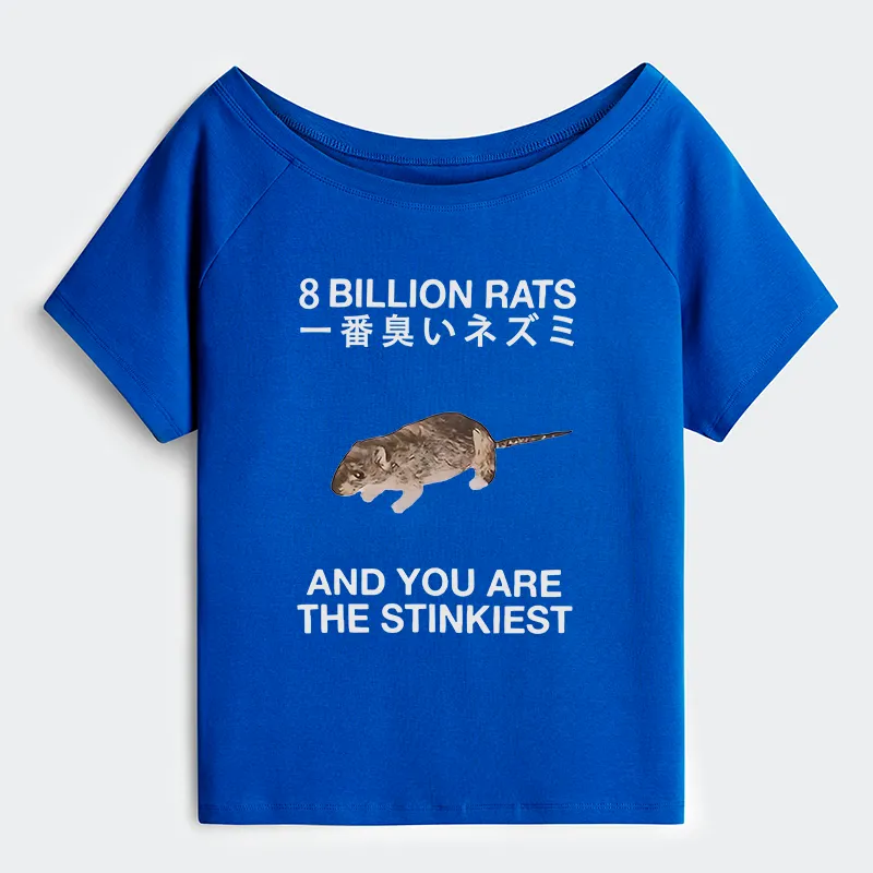Tokyo-Tiger World's Stinkiest Rat Off Shoulder T-Shirt