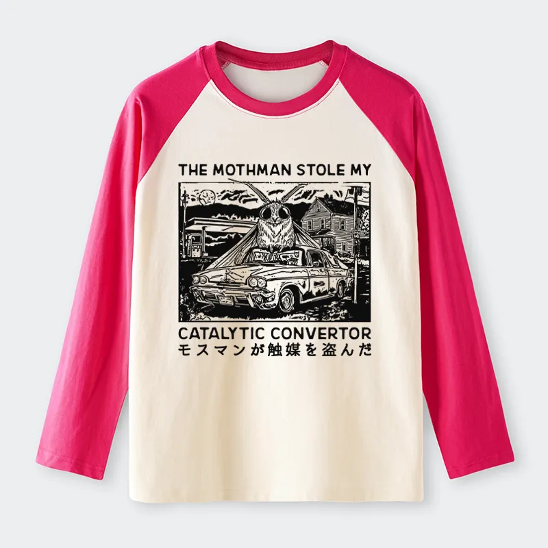 Tokyo-Tiger The Night Mothman Stole My Converter Raglan Long Sleeve T-shirt