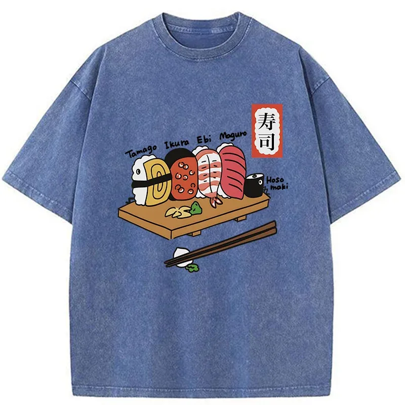 Tokyo-Tiger Delicious Sushi Washed T-Shirt