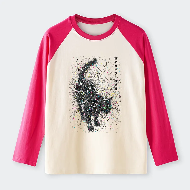 Tokyo-Tiger In The Spectrum Of Cats Raglan Long Sleeve T-shirt