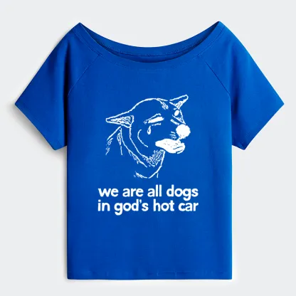 Tokyo-Tiger Sad Dog Funny Off Shoulder T-Shirt