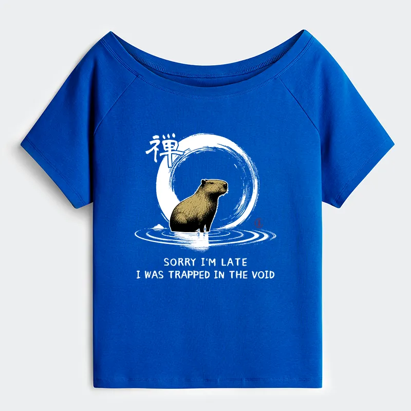 Tokyo-Tiger Zen Capybara Was Trapped In The Void Off Shoulder T-Shirt
