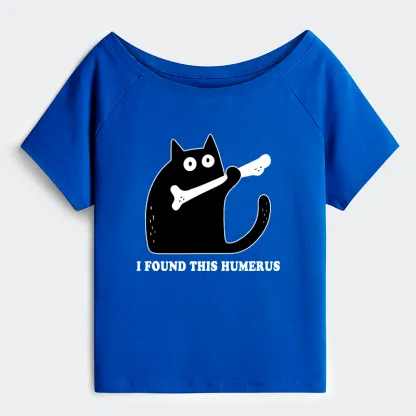 Tokyo-Tiger Cat Found This Humerus Off Shoulder T-Shirt