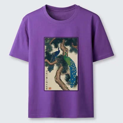 Tokyo-Tiger Peacocks in Snowy Pines Classic T-Shirt