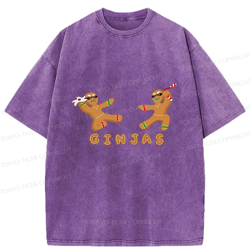 Tokyo-Tiger Gingerbread Ninja Washed T-Shirt