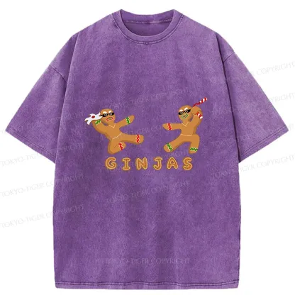 Tokyo-Tiger Gingerbread Ninja Washed T-Shirt