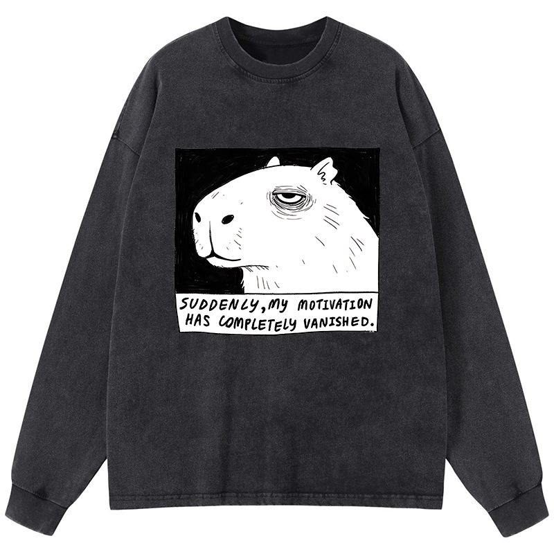 Tokyo-Tiger Power Has Completely Disappeared Washed Long Sleeve T-Shirt