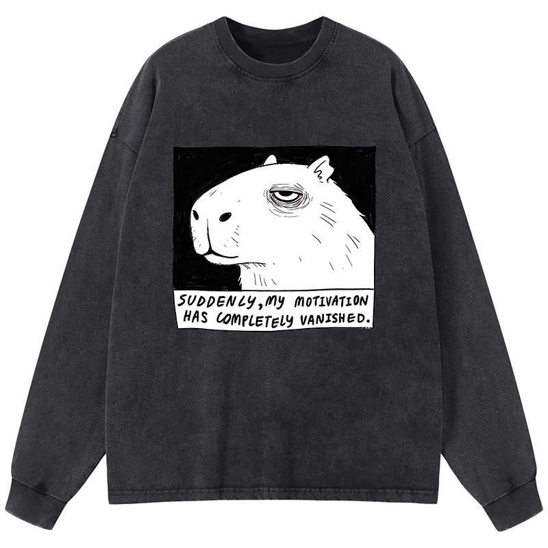 Tokyo-Tiger Power Has Completely Disappeared Washed Long Sleeve T-Shirt