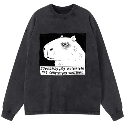 Tokyo-Tiger Power Has Completely Disappeared Washed Long Sleeve T-Shirt