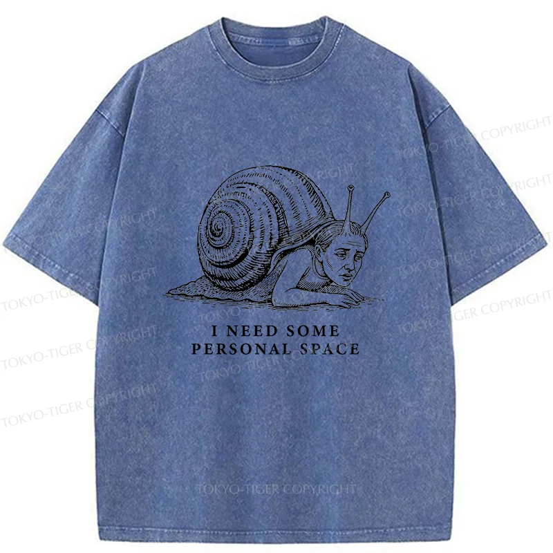 Tokyo-Tiger Snail Man Washed T-Shirt
