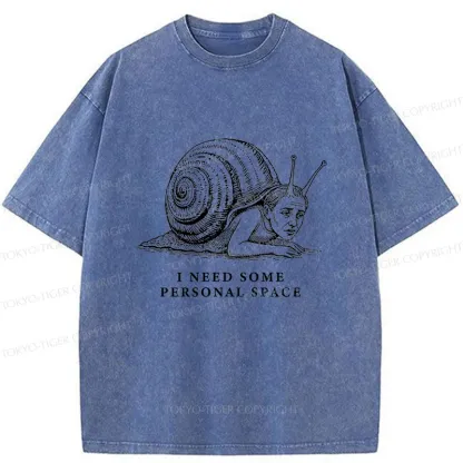 Tokyo-Tiger Snail Man Washed T-Shirt