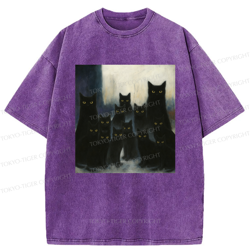 Tokyo-Tiger The Black Cat Watch Washed T-Shirt