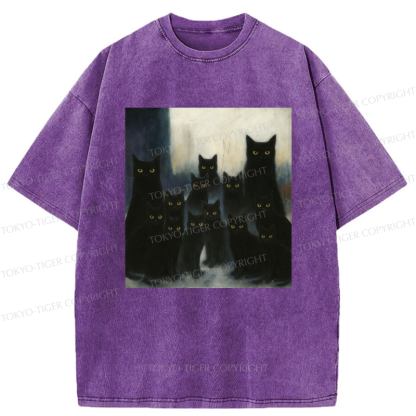 Tokyo-Tiger The Black Cat Watch Washed T-Shirt