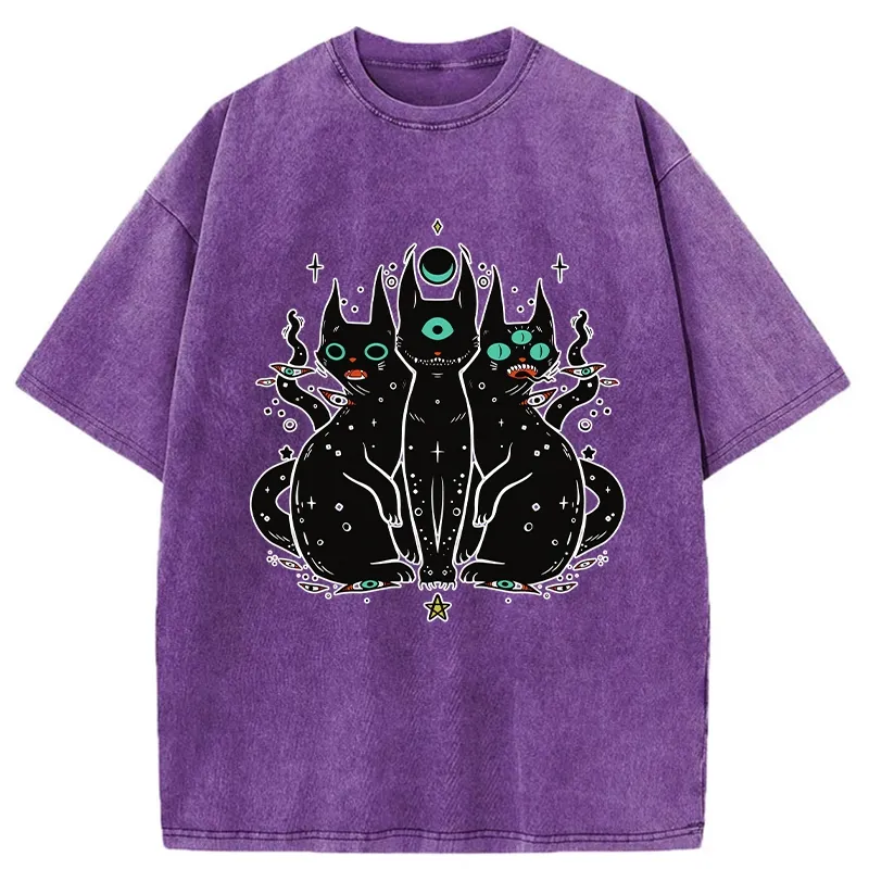 Tokyo-Tiger Mystic Cat Trinity Washed T-Shirt