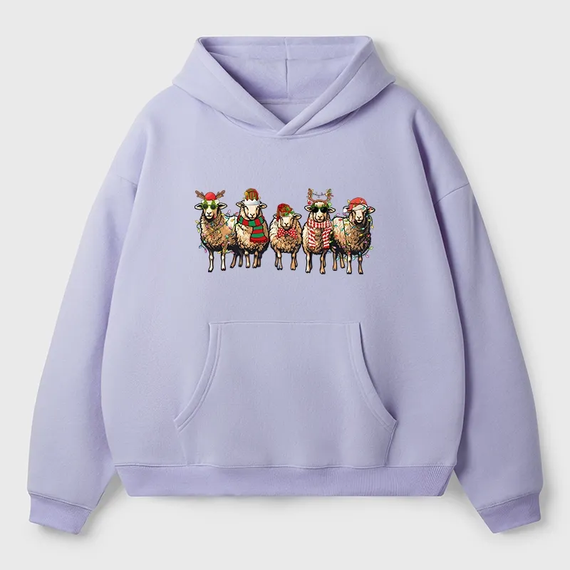 Tokyo-Tiger Christmas Sheep Aldult Fleece Hoodie
