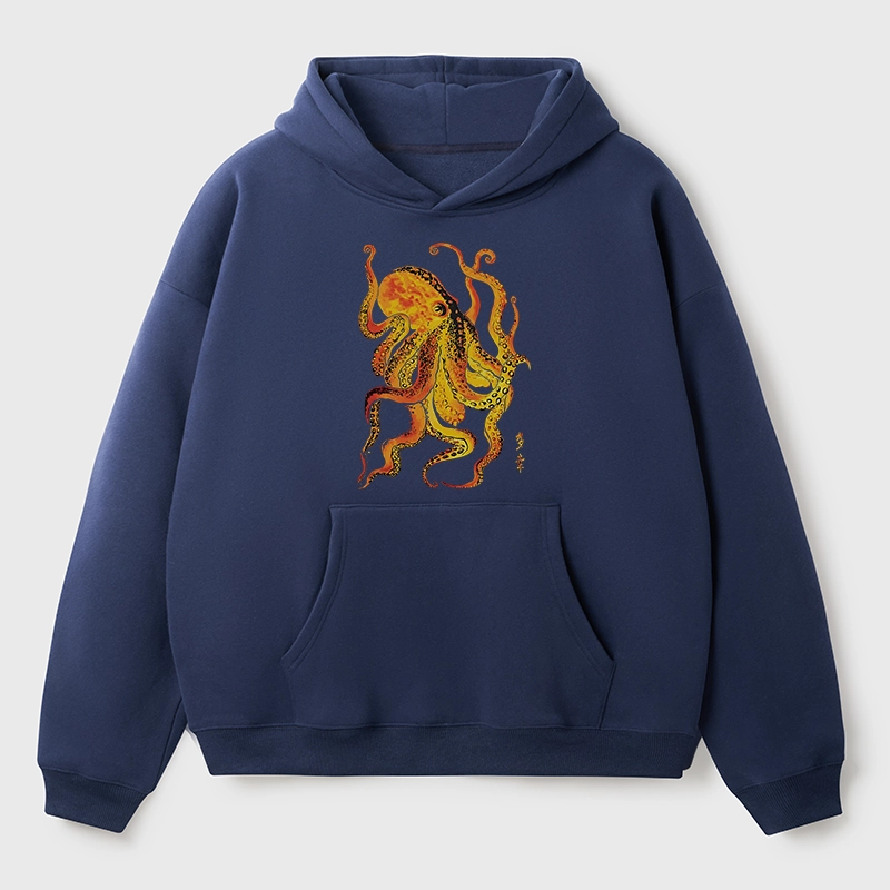 Tokyo-Tiger Deep Sea Gorgeous Octopus Aldult Fleece Hoodie