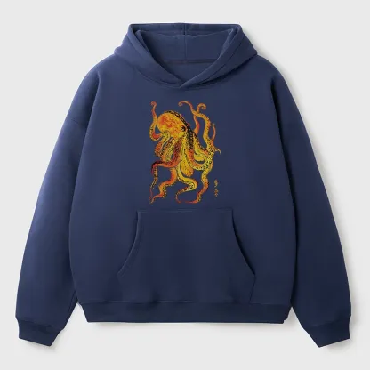 Tokyo-Tiger Deep Sea Gorgeous Octopus Aldult Fleece Hoodie