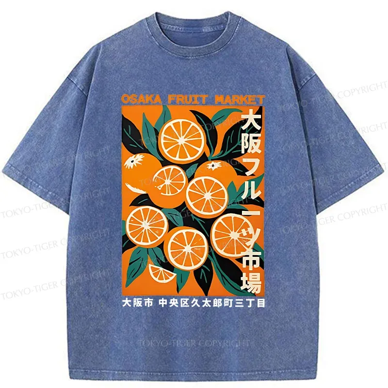 Tokyo-Tiger Osaka Orange Poster Washed T-Shirt