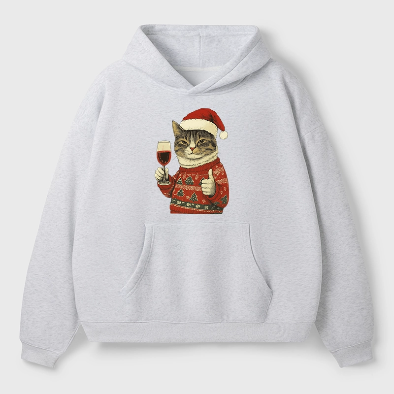 Tokyo-Tiger Christmas Cat Likes Aldult Fleece Hoodie