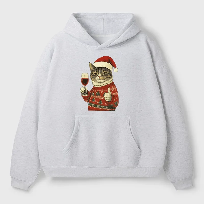 Tokyo-Tiger Christmas Cat Likes Aldult Fleece Hoodie