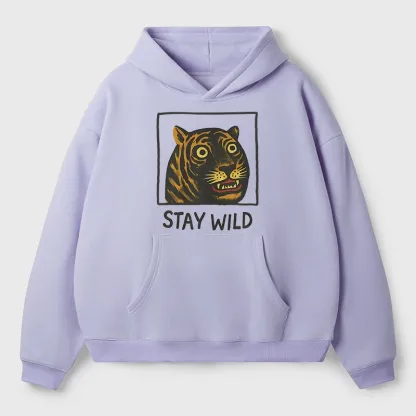 Tokyo-Tiger Silly And Cute Tiger Aldult Fleece Hoodie