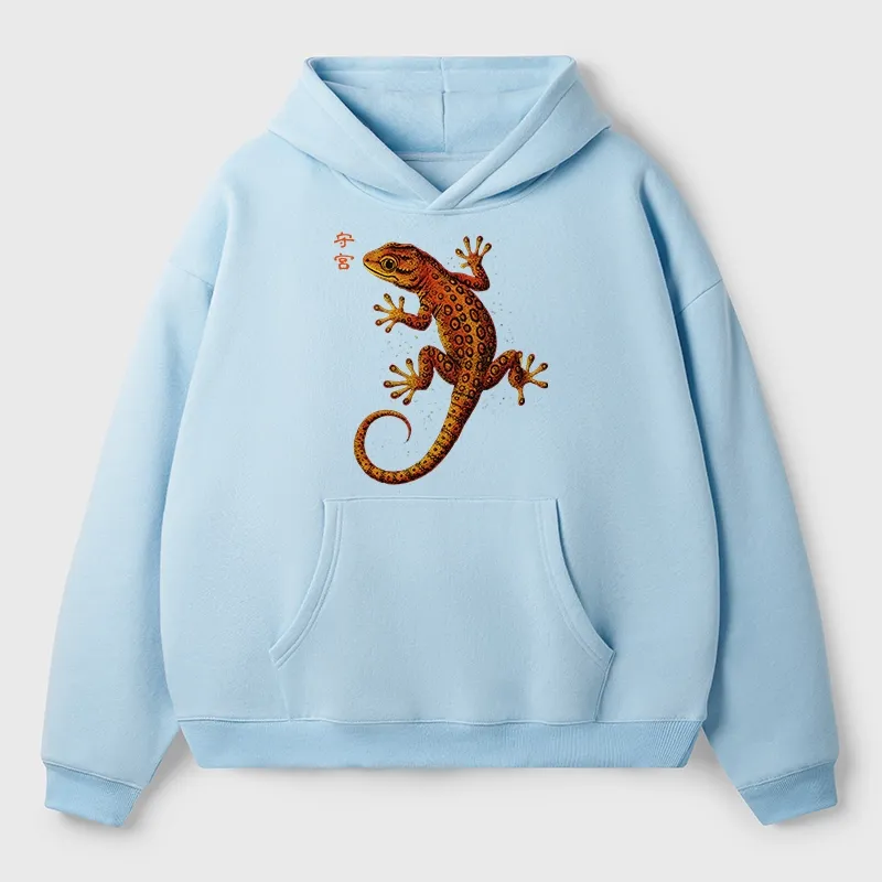 Tokyo-Tiger Retro Gecko Funny Aldult Fleece Hoodie