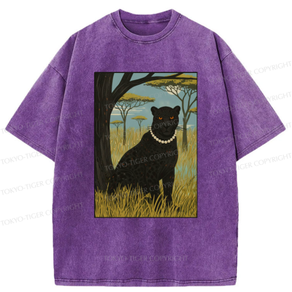 Tokyo-Tiger The Pearl Leopard Of The Savanna Washed T-Shirt