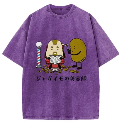 Tokyo-Tiger Potato Hairdresser Washed T-Shirt