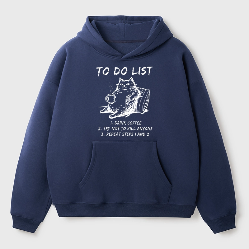 Tokyo-Tiger Cat's To-Do List Aldult Fleece Hoodie