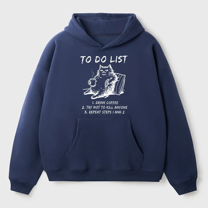 Tokyo-Tiger Cat's To-Do List Aldult Fleece Hoodie