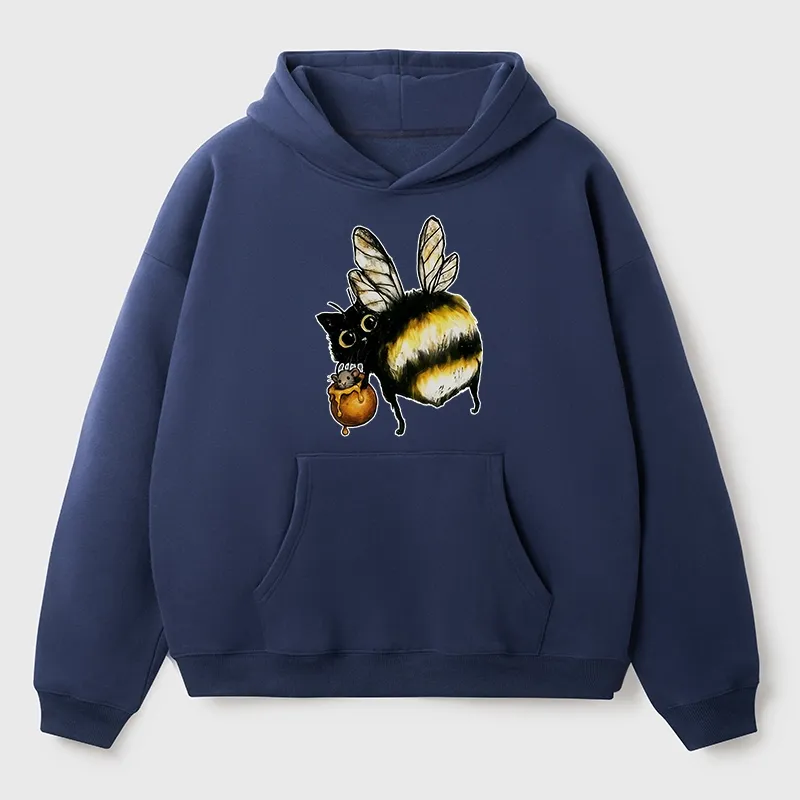 Tokyo-Tiger Cute Catbee Butt Aldult Fleece Hoodie