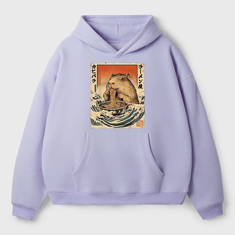Tokyo-Tiger Hamster Eating Ramen Aldult Fleece Hoodie