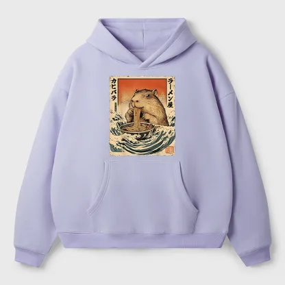 Tokyo-Tiger Hamster Eating Ramen Aldult Fleece Hoodie