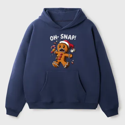 Tokyo-Tiger Oh Snap The Gingerbread Man's Christmas Chaos Aldult Fleece Hoodie