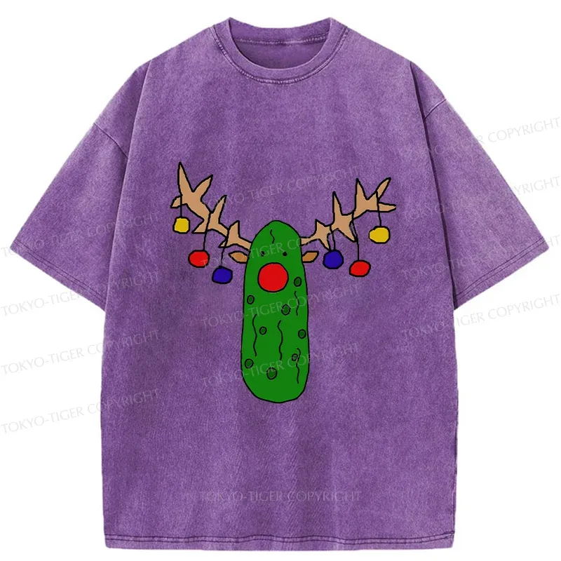 Tokyo-Tiger Christmas Of Pickles Washed T-Shirt