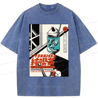 Tokyo-Tiger Jun Kissa—Pure Coffee Shop Washed T-Shirt