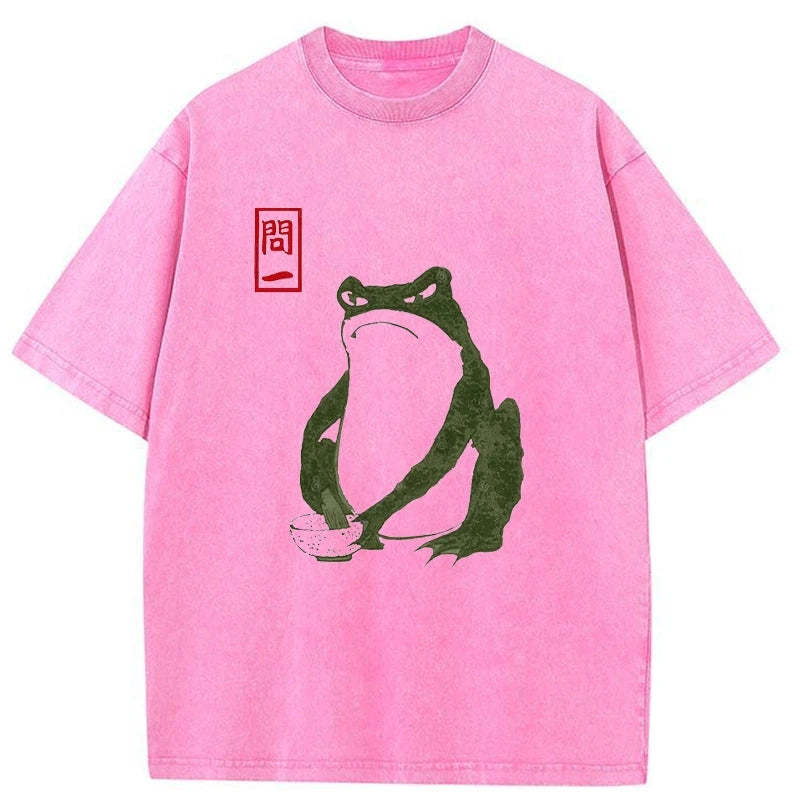 Tokyo-Tiger Woodblock Print Frog Washed T-Shirt