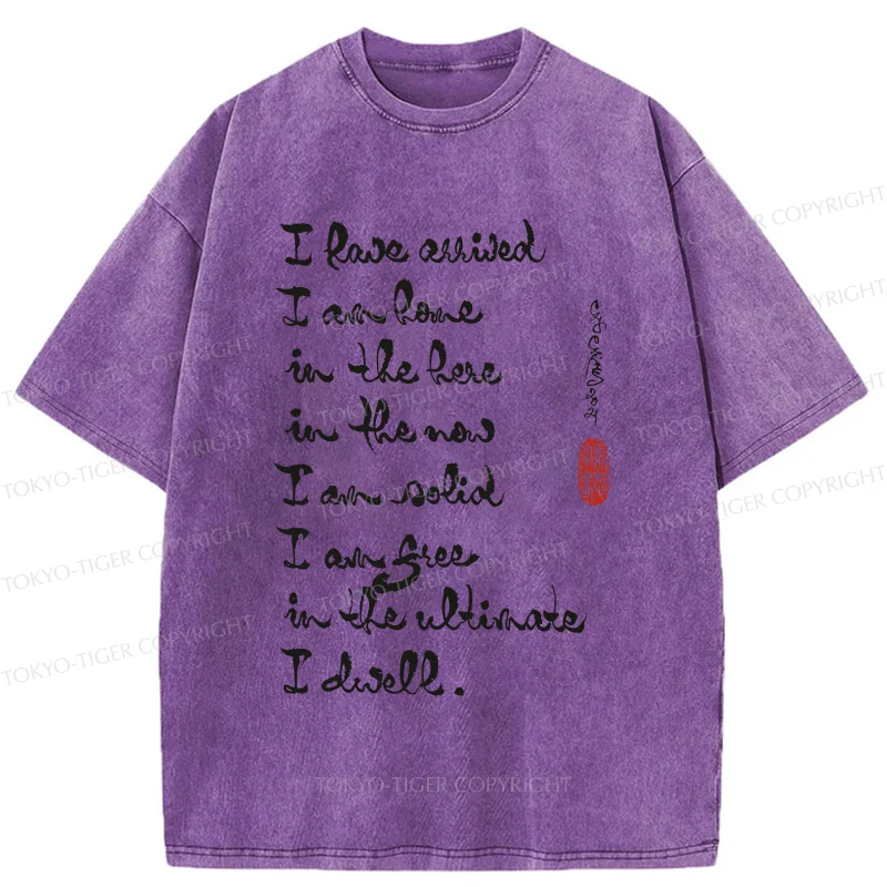 Tokyo-Tiger Zen Sayings Washed T-Shirt
