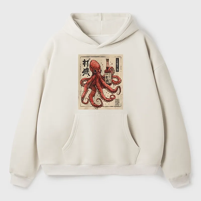 Tokyo-Tiger Osaka Saké Octopus Aldult Fleece Hoodie