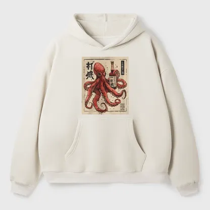 Tokyo-Tiger Osaka Saké Octopus Aldult Fleece Hoodie