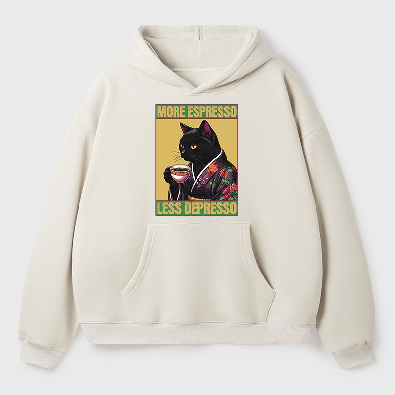 Tokyo-Tiger Up Caffeine Down Depression Aldult Fleece Hoodie