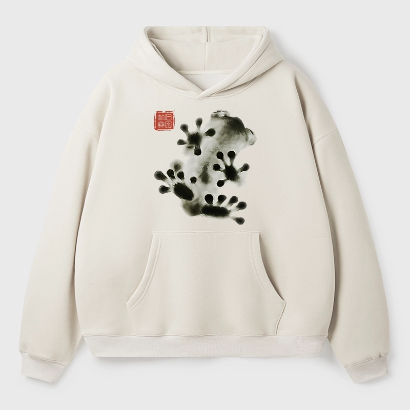 Tokyo-Tiger Ink Painting Frog Aldult Fleece Hoodie