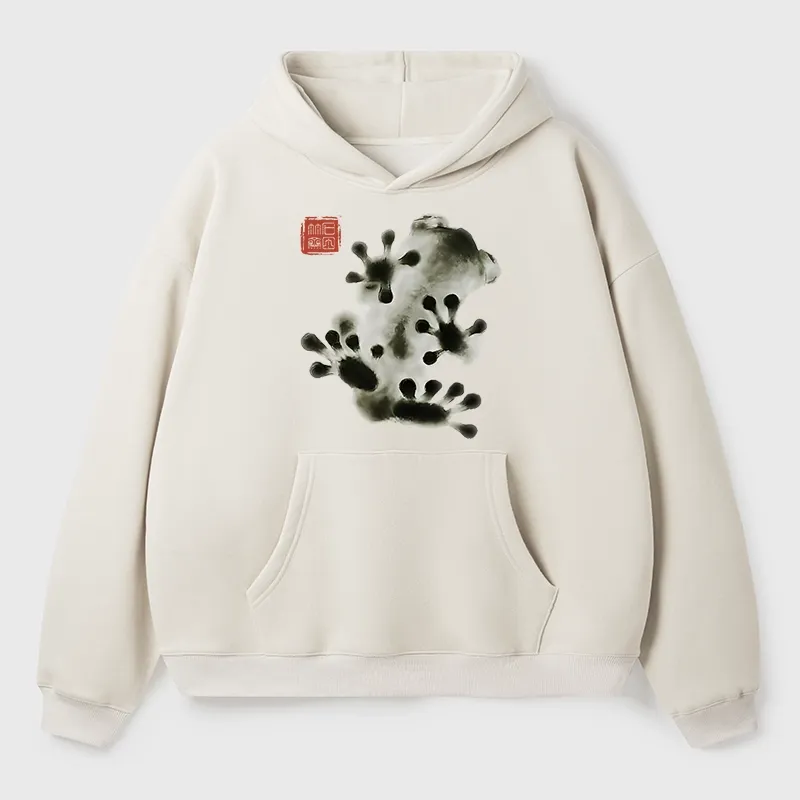 Tokyo-Tiger Ink Painting Frog Aldult Fleece Hoodie