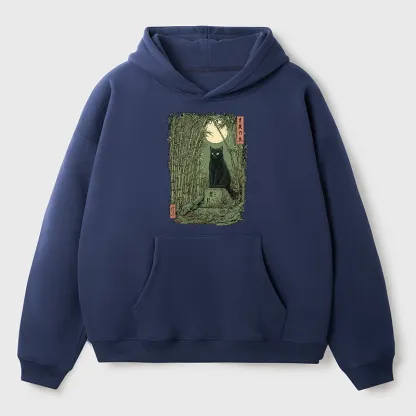Tokyo-Tiger Black Cat In The Bamboo Forest Aldult Fleece Hoodie